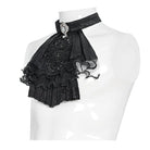 DEVIL FASHION Men's Gothic Diamante Beaded Embroidery Neckwear Black