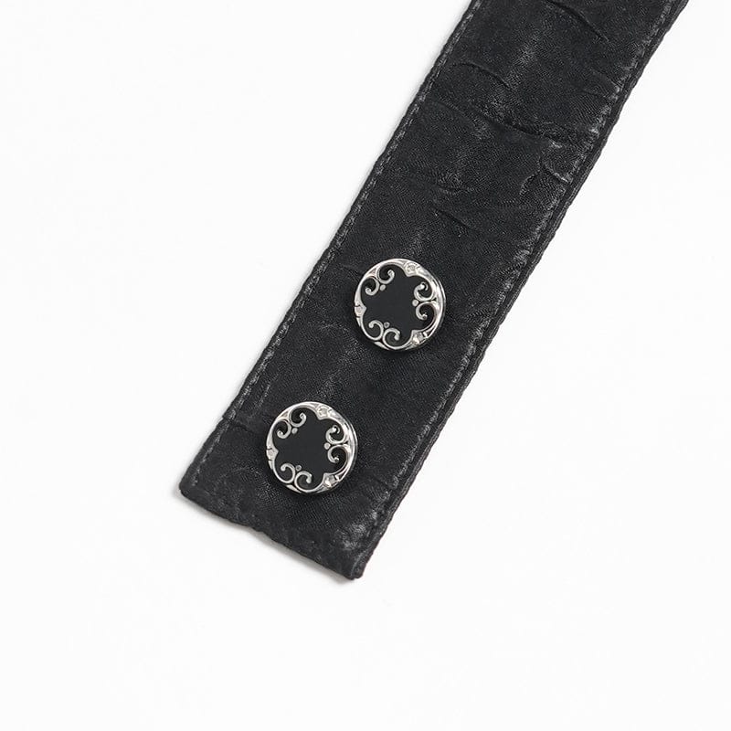 DEVIL FASHION Men's Gothic Diamante Beaded Embroidery Neckwear Black