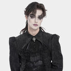DEVIL FASHION Men's Gothic Diamante Beaded Embroidery Neckwear Black
