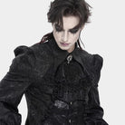 DEVIL FASHION Men's Gothic Diamante Beaded Embroidery Neckwear Black