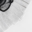 DEVIL FASHION Men's Gothic Diamante Beaded Embroidery Neckwear White