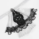 DEVIL FASHION Men's Gothic Diamante Beaded Embroidery Neckwear White