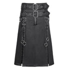 DEVIL FASHION Men's Gothic Double-belt Side Slit Skirt