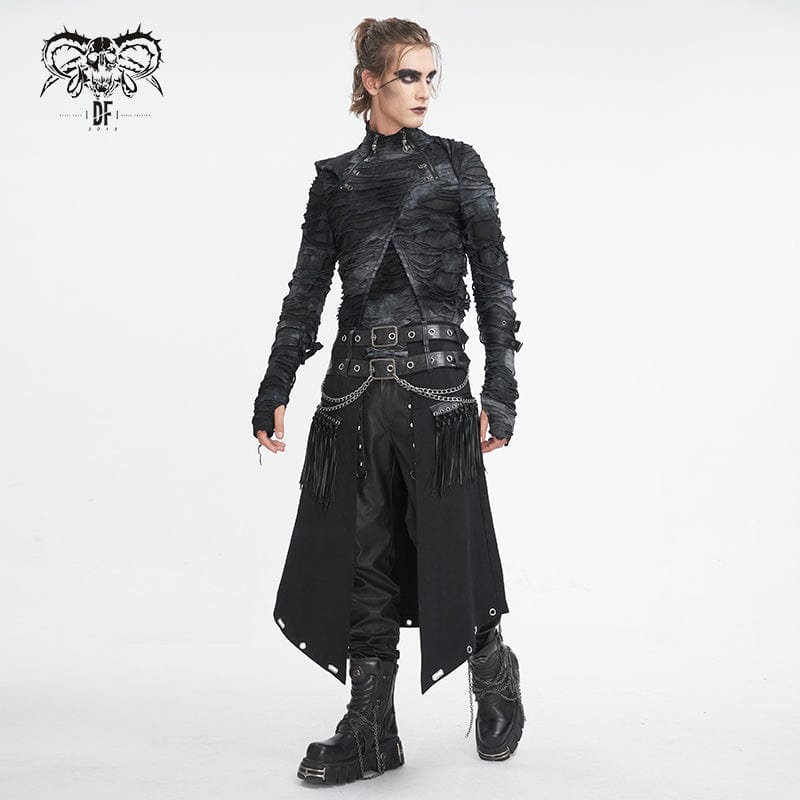 DEVIL FASHION Men's Gothic Double-belt Tassels Kilt