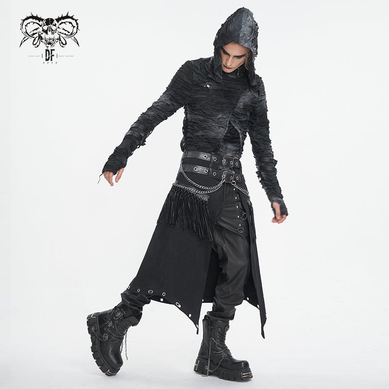 DEVIL FASHION Men's Gothic Double-belt Tassels Kilt