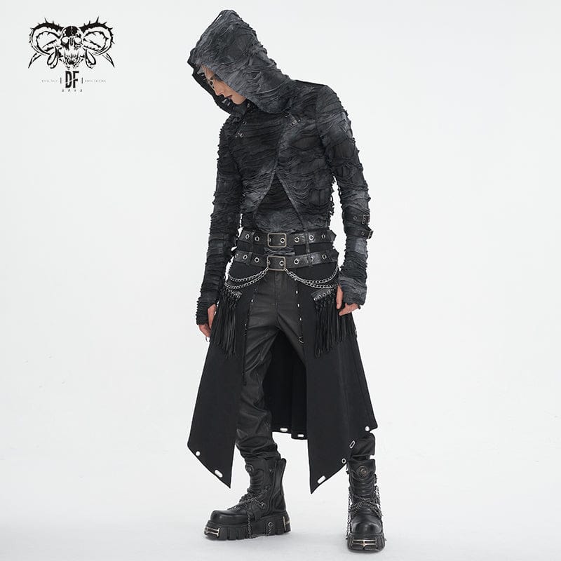 DEVIL FASHION Men's Gothic Double-belt Tassels Kilt