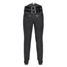 DEVIL FASHION Men's Gothic Double Buckles High-waisted Suit Pants