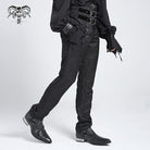 DEVIL FASHION Men's Gothic Double Buckles High-waisted Suit Pants