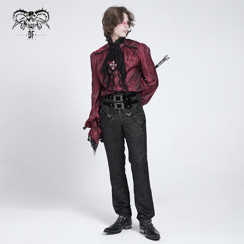 Diavolo Moda Pantaloni Uomo In Denim Stretch - Steampunk Con Finta Cerniera, Slim Fit, Composizione Poliestere PU, Taglie Forti