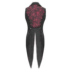DEVIL FASHION Men's Gothic Double Color Rose Swallow-tailed Waistcoat