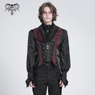 DEVIL FASHION Men's Gothic Double Color Rose Swallow-tailed Waistcoat
