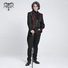 DEVIL FASHION Men's Gothic Double Color Rose Swallow-tailed Waistcoat