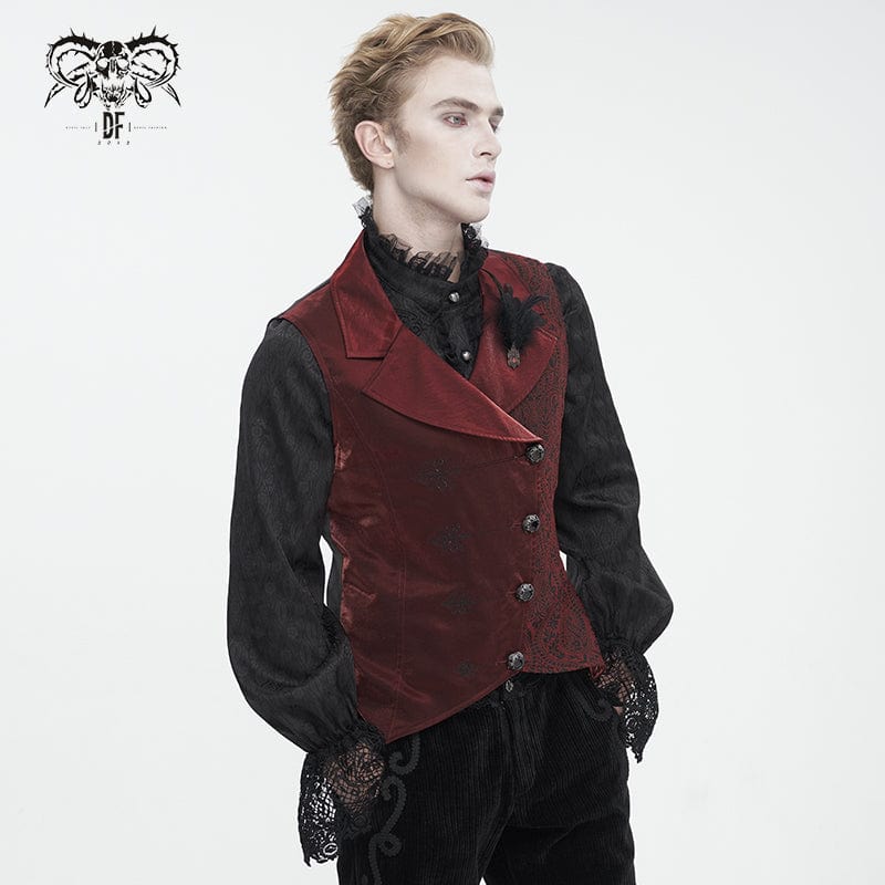 DEVIL FASHION Herrenweste im Gothic-Stil mit geprägten Federn