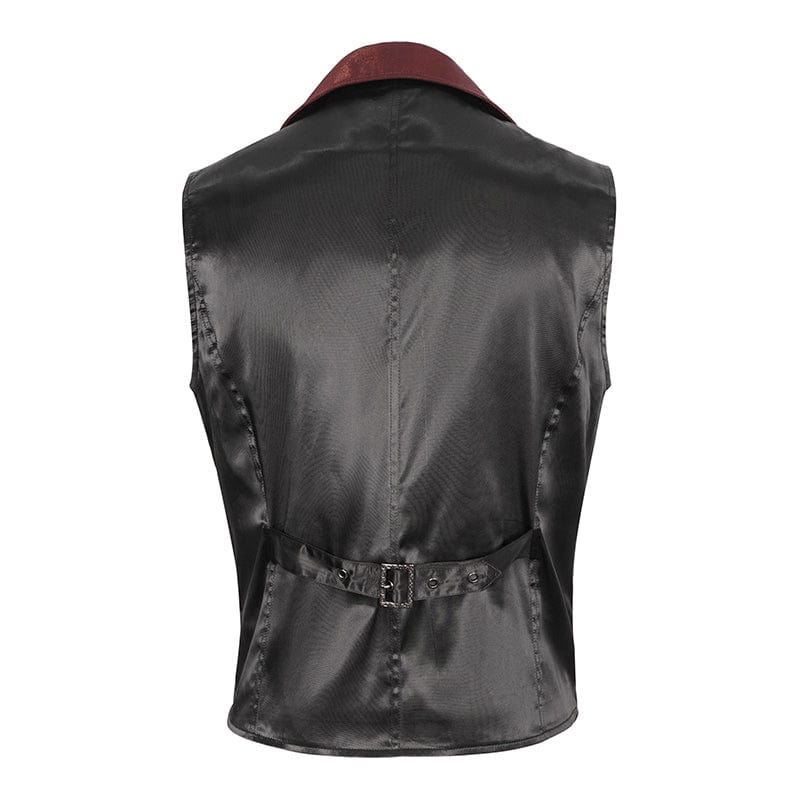 DEVIL FASHION Men's Gothic Embossed Feather Waistcoat