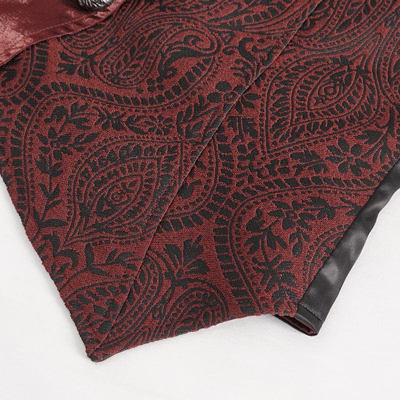 DEVIL FASHION Herrenweste im Gothic-Stil mit geprägten Federn