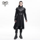 DEVIL FASHION Men's Gothic Eyelets Buckle-up Ring Coat