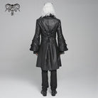 DEVIL FASHION Men's Gothic Floral Crochet Lace-up Bell Sleeved Coat