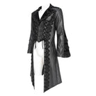 DEVIL FASHION Men's Gothic Floral Crochet Lace-up Bell Sleeved Coat