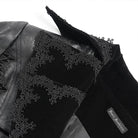 DEVIL FASHION Men's Gothic Floral Crochet Lace-up Bell Sleeved Coat