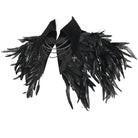 DEVIL FASHION Men's Gothic Floral Embroidered Feather Cape