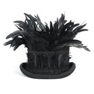 DEVIL FASHION Men's Gothic Floral Embroidered Feather Top Hat