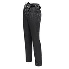 DEVIL FASHION Men's Gothic Floral Printed Buckle Lace-up Pants