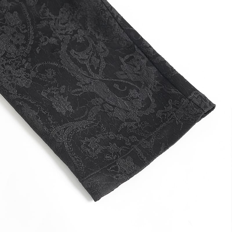 DEVIL FASHION Herrenhose mit Gothic-Blumenmuster und Schnalle zum Schnüren