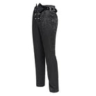 DEVIL FASHION Men's Gothic Floral Printed Buckle Lace-up Pants
