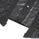 DEVIL FASHION Men's Gothic Floral Printed Stand Collar Lantern Sleeved Shirt Black