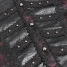 DEVIL FASHION Men's Gothic Floral Printed Stand Collar Lantern Sleeved Shirt Black-Red