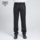 DEVIL FASHION Men's Gothic Floral Printed Suit Pants
