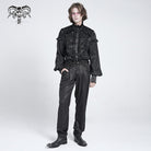 DEVIL FASHION Men's Gothic Floral Printed Suit Pants