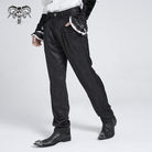 DEVIL FASHION Men's Gothic Floral Printed Suit Pants