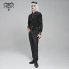 DEVIL FASHION Men's Gothic Floral Printed Turn-down Collar Shirt