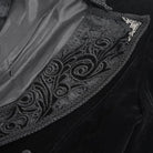 DEVIL FASHION Men's Gothic Floral Velvet Button Jacket