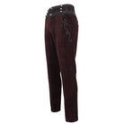 DEVIL FASHION Men's Gothic High-waisted Lace Splice Pants Red