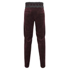 DEVIL FASHION Men's Gothic High-waisted Lace Splice Pants Red