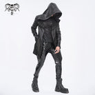 DEVIL FASHION Herren Gothic Jacke mit unregelmäßigen Ösen und Kapuze