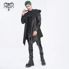 DEVIL FASHION Herren Gothic Jacke mit unregelmäßigen Ösen und Kapuze