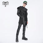 DEVIL FASHION Herren Gothic Jacke mit unregelmäßigen Ösen und Kapuze