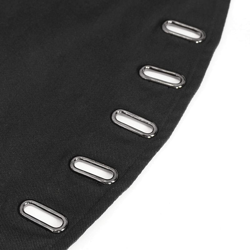 DEVIL FASHION Herren Gothic Jacke mit unregelmäßigen Ösen und Kapuze