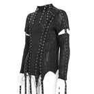 DEVIL FASHION Men's Gothic Irregular Eyelet Strap Lace-up T-shirt