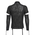 DEVIL FASHION Men's Gothic Irregular Eyelet Strap Lace-up T-shirt