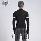 DEVIL FASHION Men's Gothic Irregular Eyelet Strap Lace-up T-shirt