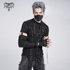DEVIL FASHION Men's Gothic Irregular Eyelet Strap Lace-up T-shirt