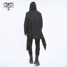 DEVIL FASHION Men's Gothic Irregular Multi-chain Coat with Hood Black