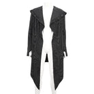 DEVIL FASHION Men's Gothic Irregular Multi-chain Coat with Hood Black