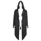DEVIL FASHION Men's Gothic Irregular Multi-chain Coat with Hood Black