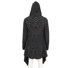 DEVIL FASHION Men's Gothic Irregular Multi-chain Coat with Hood Black