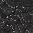 DEVIL FASHION Men's Gothic Irregular Multi-chain Coat with Hood Black